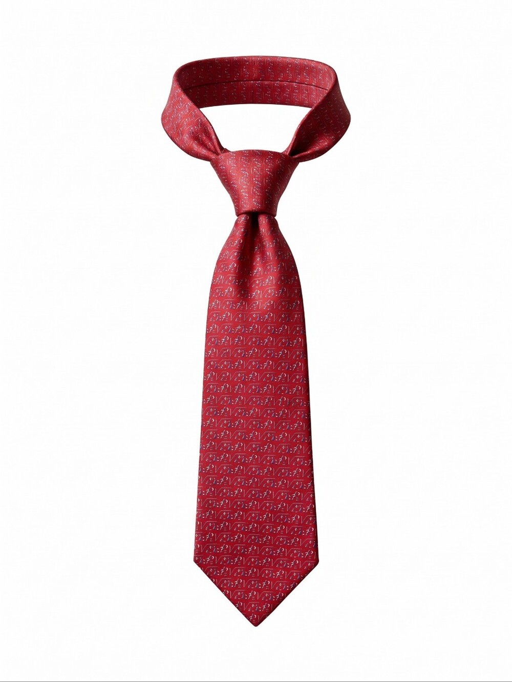 Salvatore Ferragamo Crimson Silk Tie with Micro Pattern